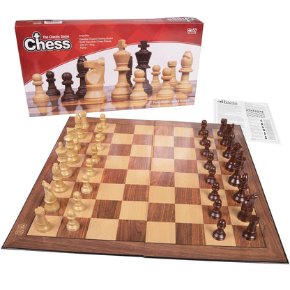 Crazy Games Plastic Chess Set: Premium Quality, Foldable Board with Staunton Pieces - Perfect for Travel, Kids and Adults, Suitable for Indoor & Outdoor